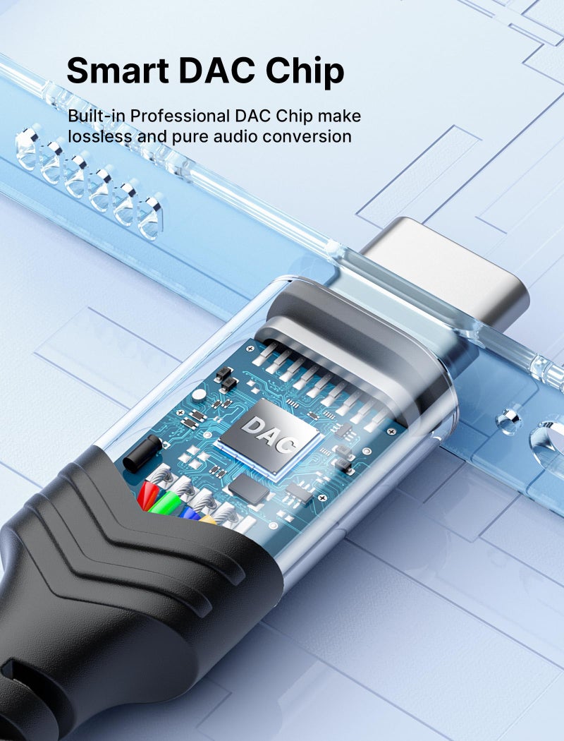 jsaux USB Type C to 3.5mm Female Headphone Jack Adapter, JSAUX USB C to Aux Audio Dongle Cable Cord Compatible with iPhone 15 Pro Max/15 Pro/15 Plus, Samsung Galaxy S23/S22/S21 Ultra, iPad Pro, Pixel (Blue) - Image 4